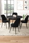 Hanah Home Juego de Mesa y Sillas 5 Piezas Acabado Mármol Negro